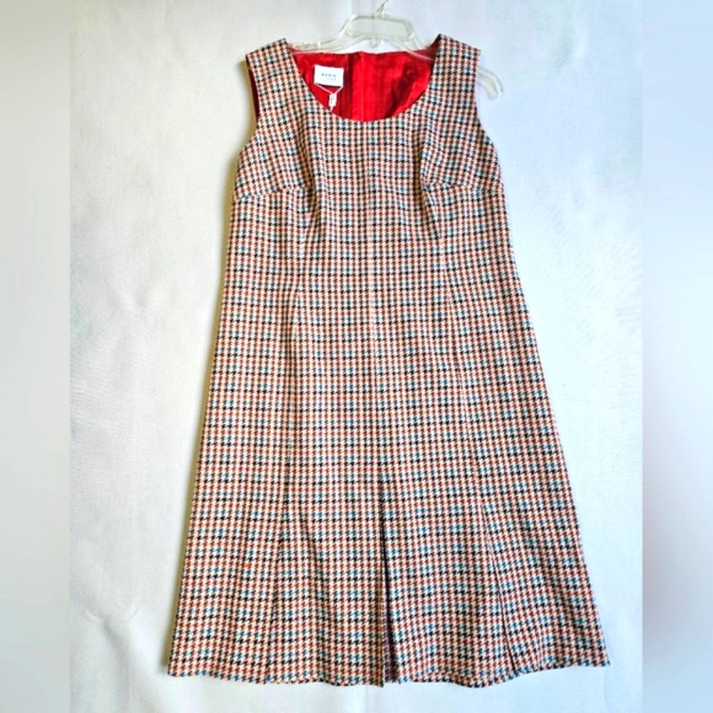 NWT $995 Akris Punto Contrast Houndstooth Dress Size 12 - Picture 2 of 15
